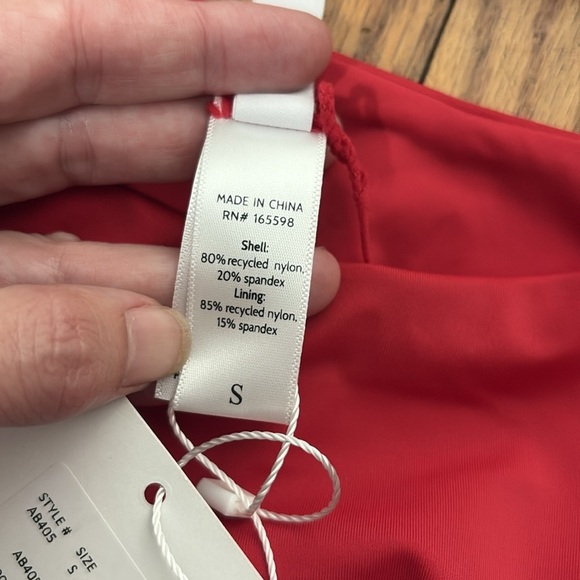 Andie Bikini Set Maui Top 90s High Waisted Bottom Cherry Red size S NWT - Picture 7 of 8